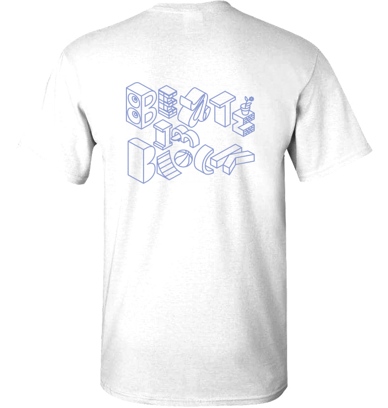 Beats im Block - Weiß - Flieder Druck