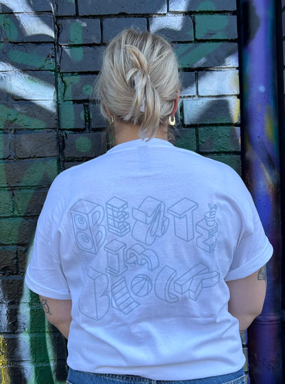 Beats im Block - Weiß - Flieder Druck