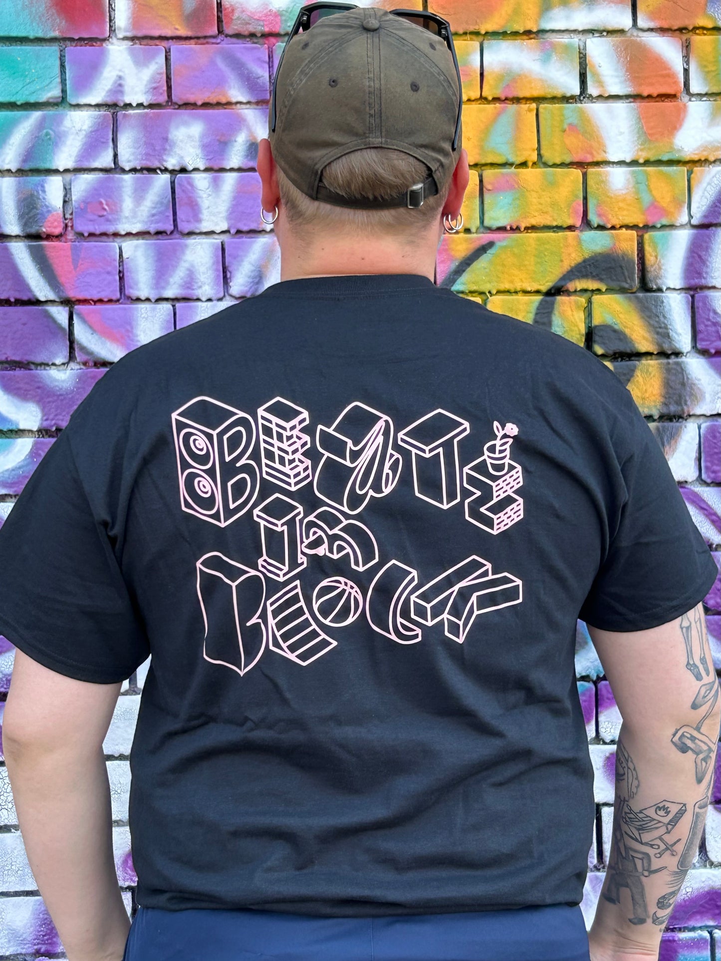 Beats im Block - Schwarz - Rosa Druck
